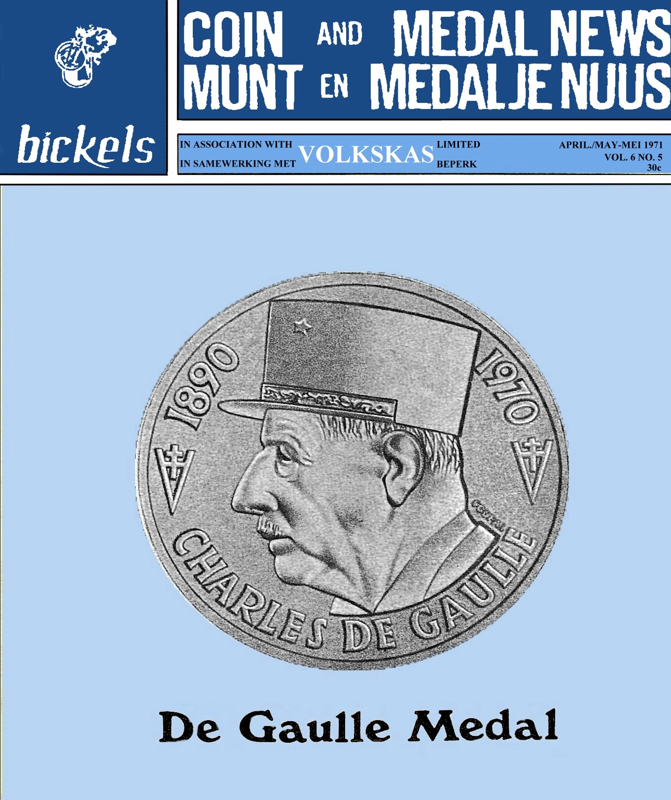Bickels Coin & Medal News April May 1971 Vol 6 No 5